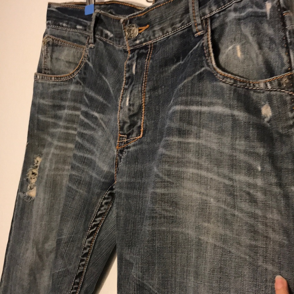 Used Men’s size 36R Manchester aged Jeans - Picture 2 of 8